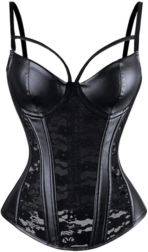 Frauen Sexy Steampunk Gothic Vollbrust Korsett Bustier Spitze