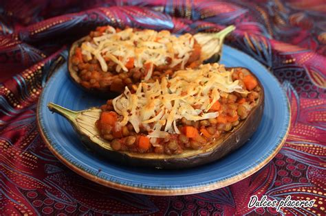 Berenjena Rellena De Bolo Esa De Lentejas