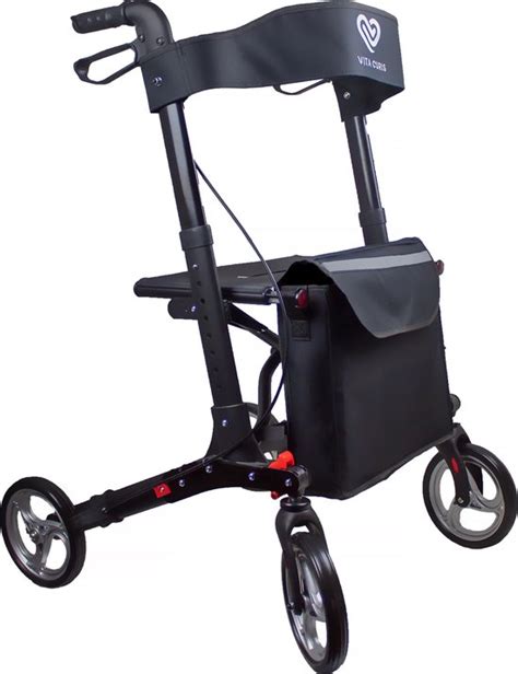 Vita Curis Flex Pro Rollator Lichtgewicht En Opvouwbaar Zwart Bol