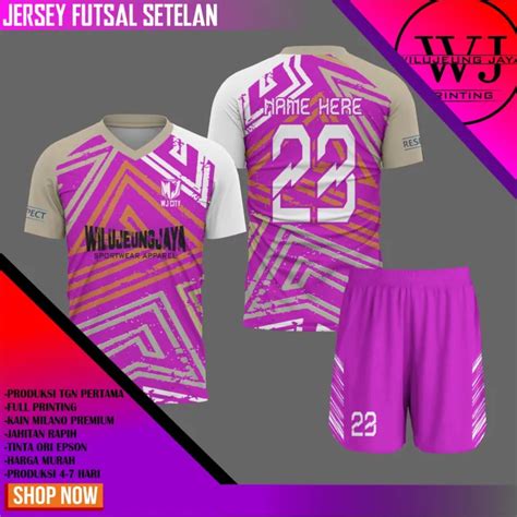 JERSEY FUTSAL FULL PRINTING POLA REGLAN COSTUM LOGGO NOMER DLL WJ0014