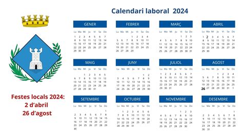 Calendari Laboral De Festes Locals Inici