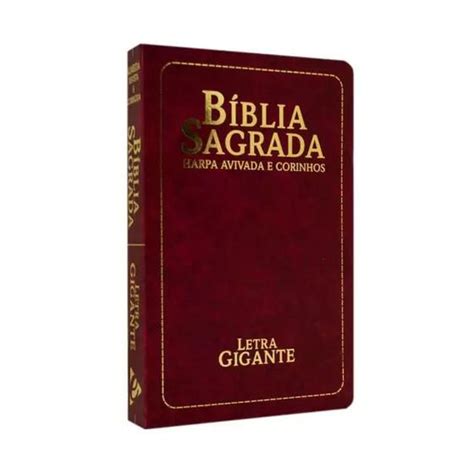 B Blia Sagrada Rc Letra Gigante Harpa E Corinhos Vinho Tradicional