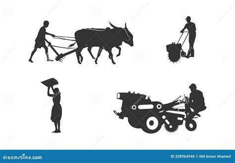 Farmer Silhouettes Agriculture Farmer Silhouette Agriculture Farmer