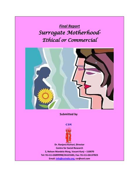 Surrogacy Law Final Report Surrogate Motherhood Ethical Or