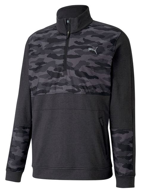 Puma Mens Cloudspun Camo Quarter Zip Pullover Golfonline