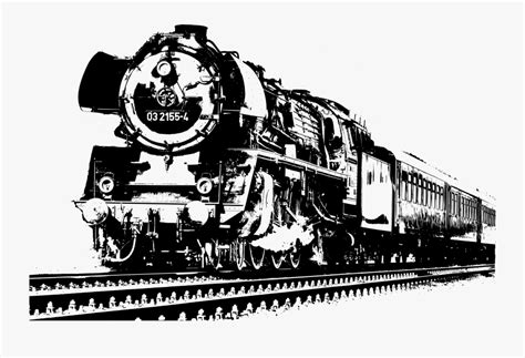 Locomotive Clipart Diesel Train - Steam Train Clipart Black And White ...