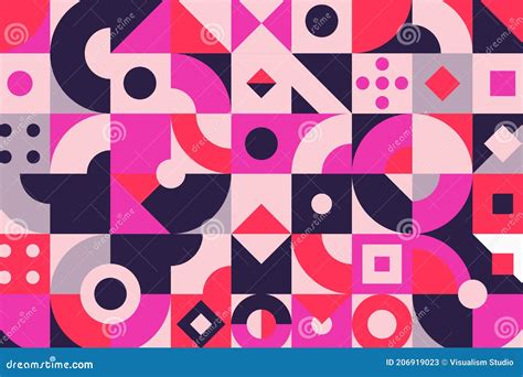 Abstract Light Pink And Dark Blue Geometric Square Pattern With