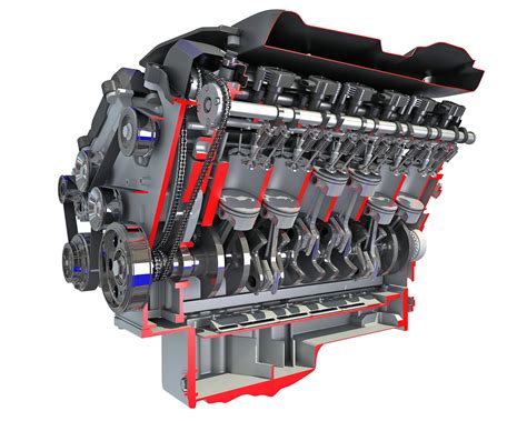 3d Models Cutaway V12 Engine 3d Horse