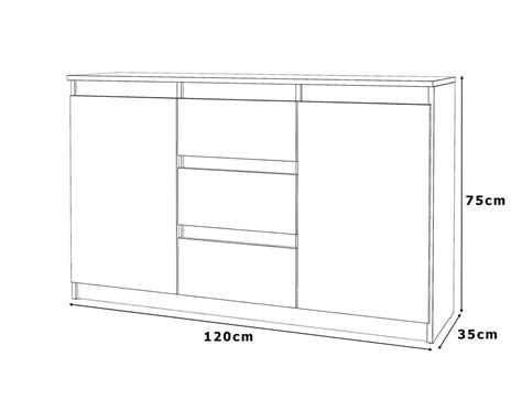 Komoda Aga Szafka Cm Szuflady Nowoczesna Pojemna Rtv D B Wotan