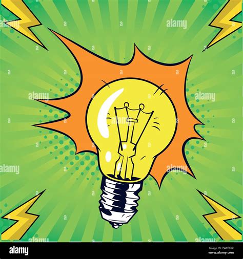 Lampe Idea Pop Art Style Vector Image Stock Vector Image Art Alamy