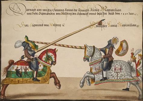 Medieval Activities Jousting Tournaments Lances Knights And Horses