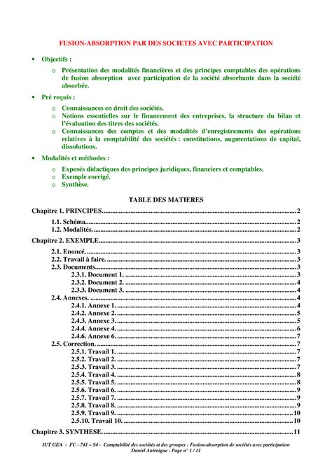 Fusion ste avec part IUT GEA FC 741 S4 Comptabilité des