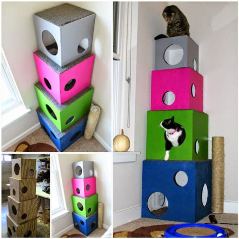 Diy Cat Condo Boxes Our Cat Has A Homemade Cardboard Condo Cat House