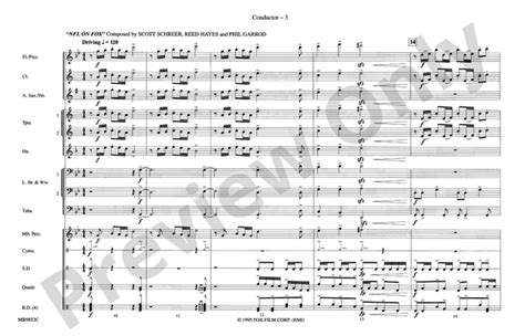 Fox Sports Themes: Score: Marching Band Score - Digital Sheet Music Download