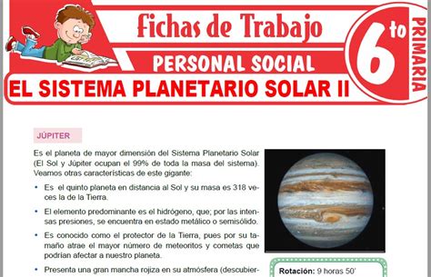 El Sistema Planetario Solar Ii Para Sexto De Primaria Fichas De Trabajo