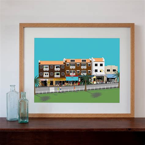 Bronte Beach Sydney Retro Style Art Print