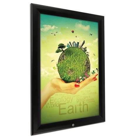 2436 Lockable Weatherproof Outdoor Snap Poster Frame 1 38 Black