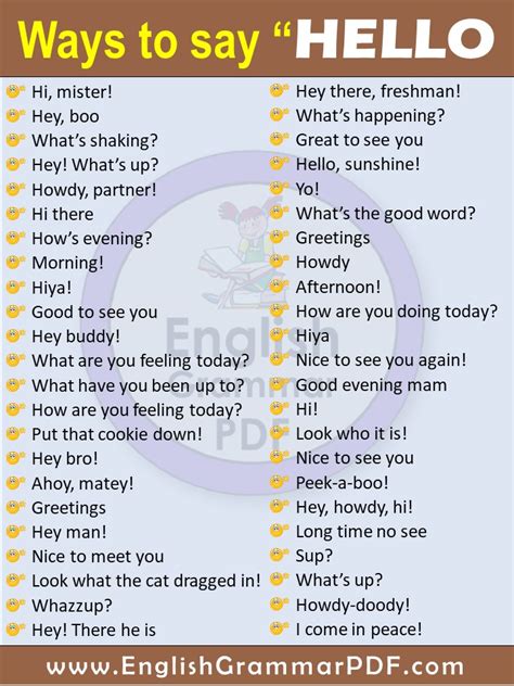 Best Ways To Say Hello With Pdf English Grammar Pdf Hot Sex Picture