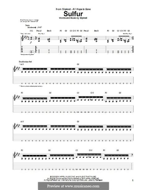 Sulfur by Slipknot - sheet music on MusicaNeo