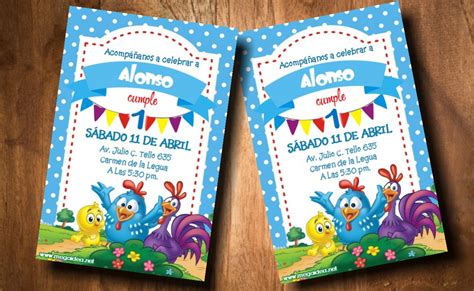 Invitación de la Gallinita Pintadita para Niño en PowerPoint Robnei