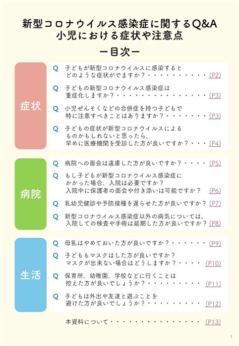 新型コロナウイルス感染症に関するQ&A 小児における症状や注意点 | 国立成育医療研究センター