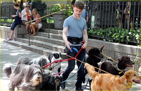 Daniel Radcliffe Walks Multiple Dogs While Filming Trainwreck In