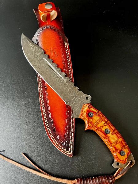 Custom Handmade Damascus Steel Fighter Bowie Knife With Exotic Wood Ha Kbs Knives Store