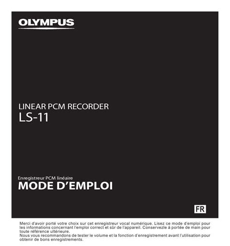 Notice OLYMPUS LS 11 dictaphone Trouver une solution à un problème