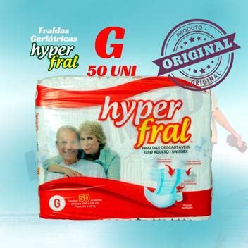 Fralda geriátrica G pacote c 50 unid Hyper Fral Fralda Geriátrica