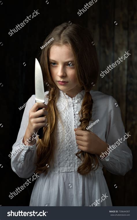 Cute Girl With Knife