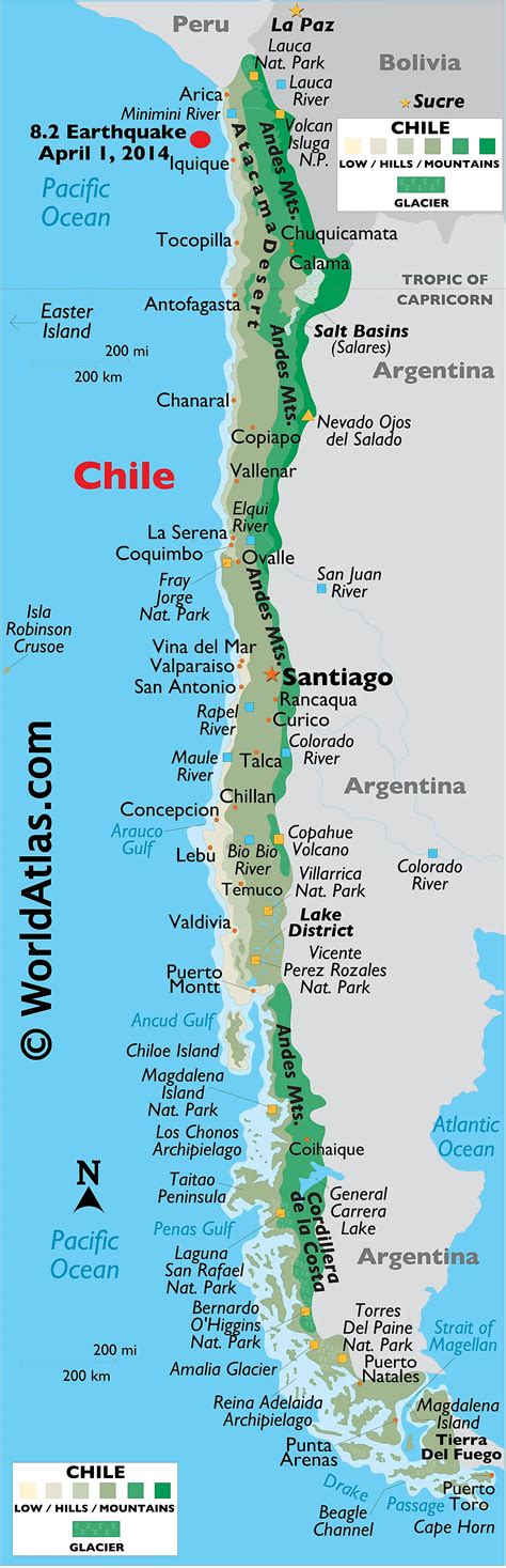 Chile Map HD Political Map of - Chile Regions And Capital Map map of