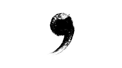 Grunge Comma Sign Wiggle Effect Black Icon On White Background To Be