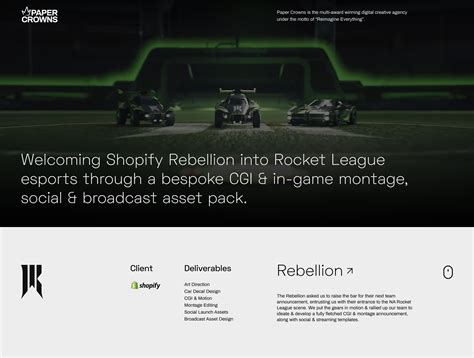 Shopify Rebellion Rocket League Announcement Behance