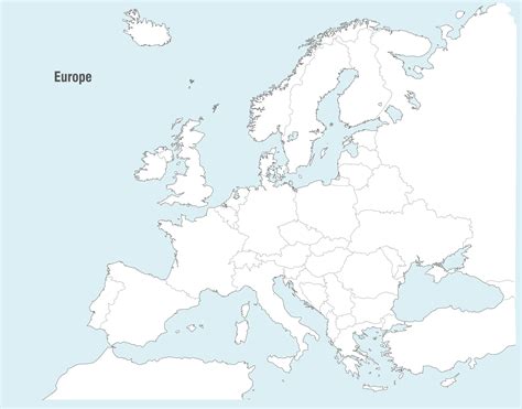 Europe Countries Map Blank - MapSof.net