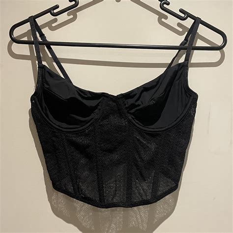 Cutest Glassons Black Corset Top Lace Size 6 Rrp Depop