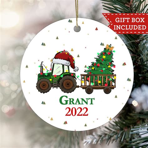 Personalized Tractor Ornament Tractor Christmas Ornament Etsy