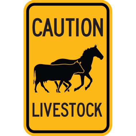 Caution Livestock Sign Sign Maven