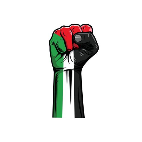 Fist With Color Of Palestine Flag Vector Illustration Design 8258027