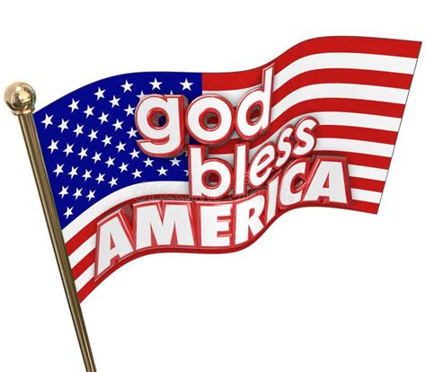 God Bless America Usa Flag United States Religion Motto Stock