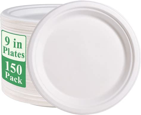 Amazon Vplus Pack Paper Plates Inch Compostable Plates