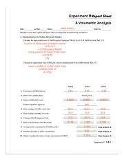 Rep Png Experiment Report Sheet A Volumetric Analysis Date Lab Sec