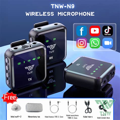 Jual TNW N9 N8 Wireless Microphone Professional Wireless 2 Mikrofon