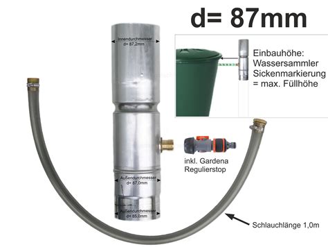 Rheinzink Wassersammler Regensammler D 87mm Regenwassersammler 1m