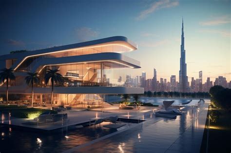 Arquitectura Moderna En La Ciudad De Dubai Foto Premium