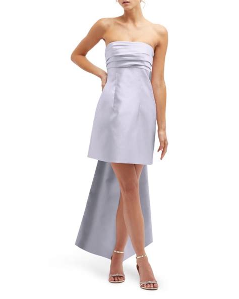 Alfred Sung Oversize Bow Back Strapless Minidress In White Lyst