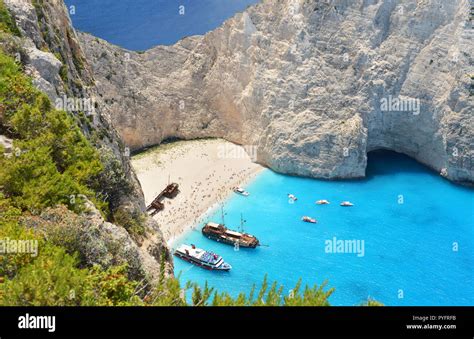 Navagio beach in greece island Zakynthos Stock Photo - Alamy