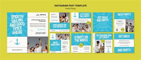 Premium PSD Instagram Posts Collection For Luxurious Yacht Party