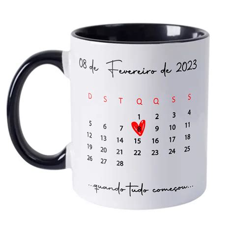 A ORIGINAL Caneca Namorados Calendario Personalizada Foto E Data