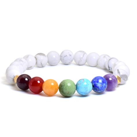 Buy 7 Chakra Bracelet Howlite Bracelet Chakra Healing