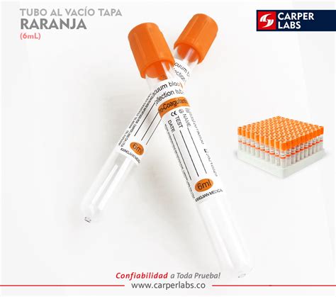 Tubo Tapa Naranja Con Clot Activador Ml Ml Carper Labs